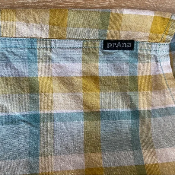 PrAna men's plaid cotton short sleeve shirt size large *PRICE REDUCED* - Picture 2 of 5